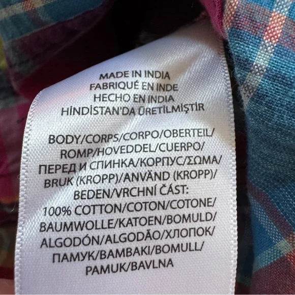 Polo Ralph Lauren Classic Fit Patchwork Madras Camp Shirt 100% Cotton Medium - Picture 12 of 14